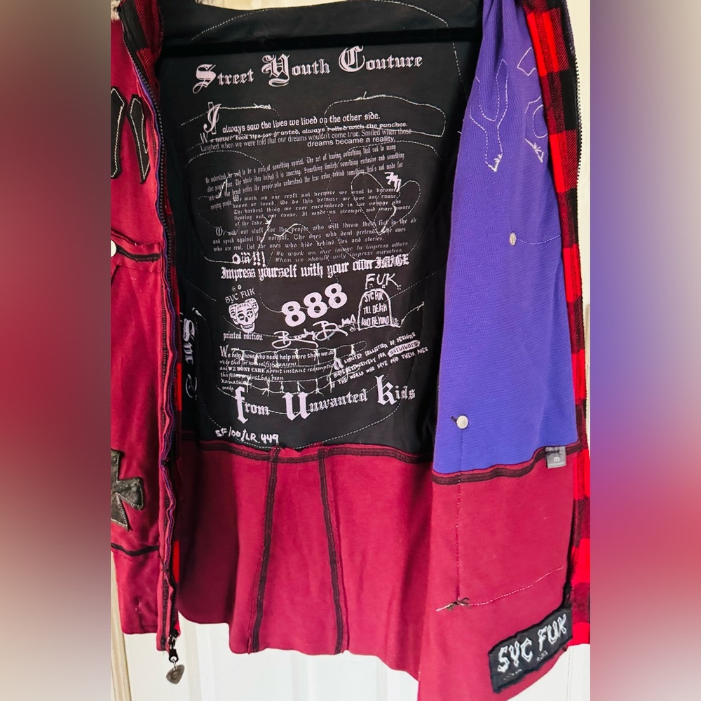 RARE Y2K SYC FUK FUR HOODIE BY BUCKY BATES - Picture 6 of 15